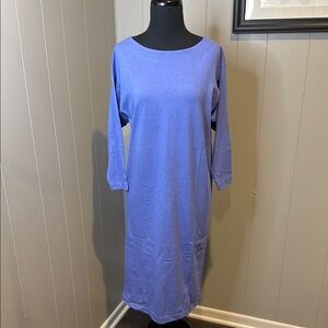 James River Traders Women’s Medium Chic 3/4 Sleeve Blue Dress